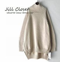 Jill.C［新品］送料185円 伸縮◎太リブ×スムース ハイゲージニット*ラグランスリーブ*バックロングdesign*プルオーバー*チュニック3735.b_画像2