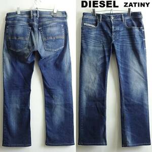 即決★ 送料無★ 良品★　ディーゼル　ZATINY　W88cm　ブーツカットデニム　強ストレッチ　藍青　Sz.33　Diesel　G814