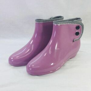 B品 ショートレインブーツ ピンク Mサイズ ( 22.5cm - 23.0cm ) レインシューズ ウェッジソール 軽量 雨靴 長靴 防水 09601