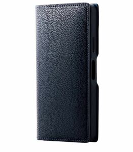 新品　Xperia Ace III (SO-53C / SOG08) ケース カバー レザー 手帳型 耐衝撃 ネイビー PM-X223PLFYILNV エレコAndroid スマートフォン