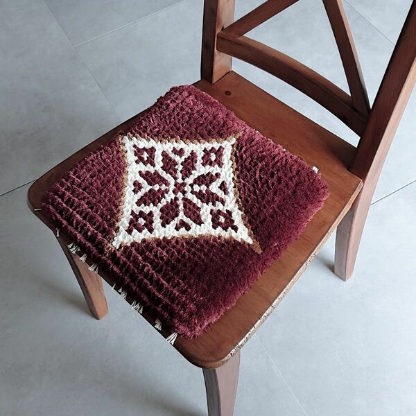手織りの椅子敷き アンティーク ハンドメイド ヴィンテージ