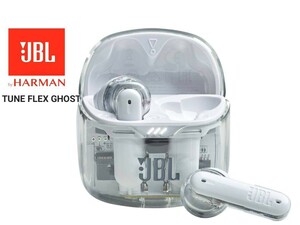 JBL TUNE FLEX GHOST ワイヤレスイヤホン bluetooth 2ウェイ装着 ノイズキャンセリング IPX4 ホワイト JBLTFLEXGWHT イヤフォン