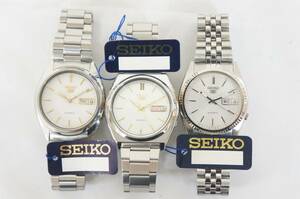 ⑤ 7S26-3110 7S26-8760 7S26-3040 SEIKO セイコー 5 メンズ 自動巻き 腕時計 3点 まとめてセット 展示品 在庫品 7001116011