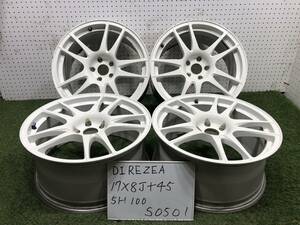 1(0501)インボイス領収書発行可能☆DUNLOP DIREZEA RSC/ダンロップ ディレッツァ RSC/17x8J/+45/5H/100☆86・プリウス・インプレッサ等に