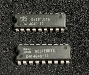 NEC　μPD41464C-12　D41464C-12　65,536ｘ4Ｂｉｔ　Dynamic　ＮＭＯＳ　ＲＡＭ　2個セット
