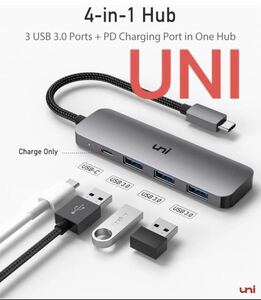 送料無料　USB Cハブ、uni 4-in-1 USB Cアダプター 3つのUSB 3.0 