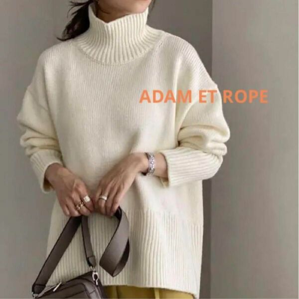 ADAM ET ROPE タートルバックスリットニット　オーバーサイズ