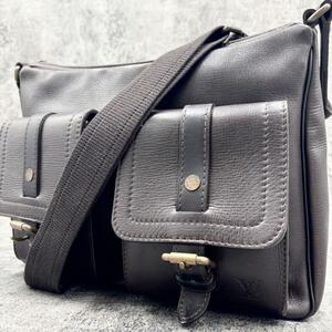 1円 ■定価36万！美品■ LOUIS VUITTON ルイヴィトン ウィチタ ユタ ショルダーバッグ レザー 牛革 ブラウン メンズ ビジネス M92990