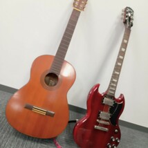 大當12月No.52 楽器 ギター クラシックギター YAMAHA ヤマハ C-100D エレキギター Epiphone エピフォン まとめて ケース・備品付_画像2