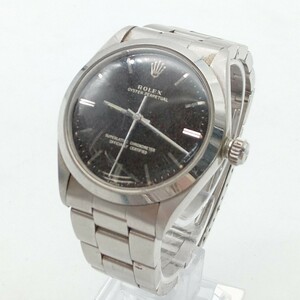 大村12月No.66 可動品 腕時計 ROLEX ロレックス 1002 シルバー系 黒文字盤 oyster perpetual クロノメーター ブランド時計