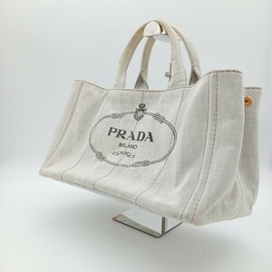 曽我部1月No.32 バッグ PRADA プラダ ハンドバッグ トートバッグ キャンバス ホワイト系 カナパ CANAPA ブランドバッグ