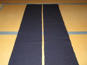 【昔古布】大正期　美品の　藍染手織木綿　無地　２幅　(長合計２８６)　リメイク材料