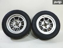 希少品!!●ハヤシレーシング 14インチ 6J ＋13 4H 4穴 PCD114.3 ホイール 2本セット タイヤ付 ハコスカ ケンメリ トレノ レビン 旧車_画像2