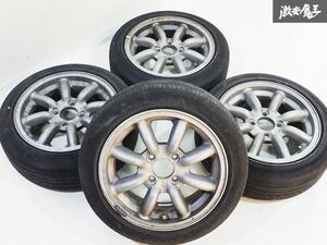 希少品!!●WATANABE ワタナベ 8スポーツ 14インチ 6J ＋39 4H 4穴 PCD100 ホイール 4本セット タイヤ付き 即納 ワゴンR ムーヴ 軽トラ