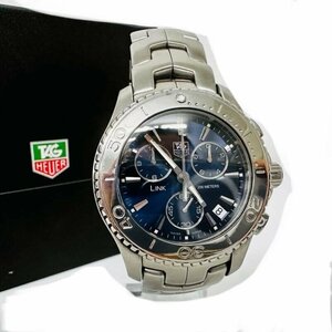 TAG Heuer タグホイヤー 腕時計 QZ リンククロノ CJ1112.BA0576 動作良好 青文字盤 【中古】 K2311K160