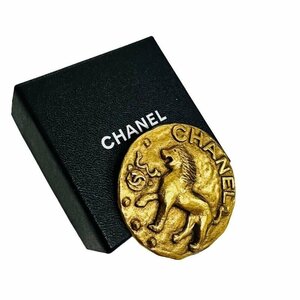 CHANEL シャネル 1185 ブローチ ゴールド ライオン 23刻印 GP 箱付き ヴィンテージ 【中古】 K2312K156