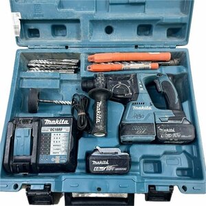 makita マキタ 充電式ハンマドリル HR244D バッテリー(BL1860B) 2個 充電器 (DC18RF) ケース付属 動作確認済 【中古】 U2311R54