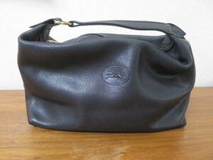 ロンシャン本革ハンドバッグ　黒　LONGCHAMP