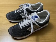 格安 USA製 廃番 NEW BALANCE M1400NV ニューバランス made in usa アメリカ スニーカー 靴 ネイビー 紺 スエード 本革 レザー_画像1