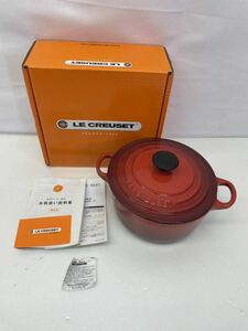 LE CREUSET ルクルーゼ ホーロー 鍋 ほうろう鋳鉄 ココット ロンド 両手鍋 レッド 箱付 説明書付