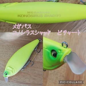 美品　メガバス　コノシラスシャッド　どチャート MEGABASS KONOSIUP SHAD (F)　釣具