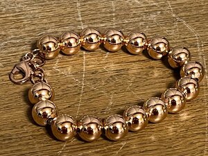  No-brand hand made copper red copper circle sphere ball bracele beads blur slow z Gold red gold color 