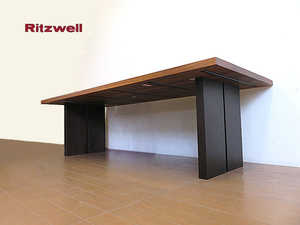 展示品/現行モデル Ritzwell/リッツウェル 「QX TABLE」シリーズ 最上位ウォールナット無垢材ダイニングテーブル W240cm/D100cm　 71.4万円