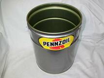 空ペール缶ペンズオイルプラチナム 内側洗浄済　PENNZOIL　使用済みペール缶　椅子インテリアなどに 空きオイル缶　２０L缶　ペンゾイル_画像3