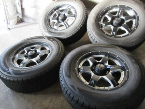 冬用+4WD&SUV用set!! レアマイスター LM (BP) (17x7,5+25 6H/139,7) バリ溝(DUNLOP SJ8) 265/65R17 ランクル プラド ハイラックス サーフ 