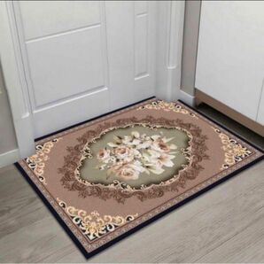 玄関マット　バスマット　トイレマット　北欧　花柄　キッチンマット　室内　バラ 絨毯　新生活　引越　一人暮らし　