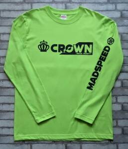 【MADSPEED】趣味Ｔシャツ 王冠 クラウン crown クラウンクロスオーバー クラウンスポーツ ver 長袖 ライムグリーン Lサイズ