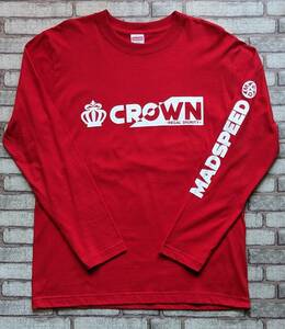 【MADSPEED】趣味Ｔシャツ 王冠 クラウン crown クラウンクロスオーバー クラウンスポーツ アスリート ロイヤル ver 長袖 レッド Mサイズ