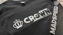 【MADSPEED】趣味Ｔシャツ 王冠 クラウン crown クラウンクロスオーバー ロイヤル アスリート ver 長袖 ブラックxシルバーラメ XLサイズ_画像3