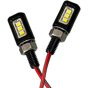 ★ブラック★ Discover winds 3LED 明るい！ 配線が太い！バイク ナンバー灯 ナンバープレートネジ LED内蔵ボルト 汎用 光色ホワイト