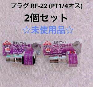 【未使用品】外ネジ取付用 プラグ RF-22 (PT1/4オス) 2個セット 工具