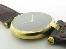 カルティエ Cartier　レディース腕時計　クオーツ　マストヴァンドーム　SV925　ボルドー文字盤　お洒落な　ゴールドカラー　H09_画像6