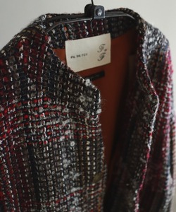 新品★【Fabric in Italy】カラーツィード　ワイドショートジャケット　定価25000円