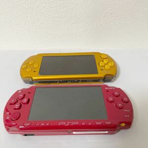 ソニー SONY PSP ポータブル PlayStation Portable PSP2000 PSP3000レッド ゴールド 合計2台 未チェック ジャンク品
