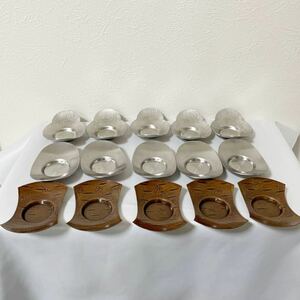 唐物 茶道具 茶托 五客 3種セット 古玩 茶器 錫茶托 保管品