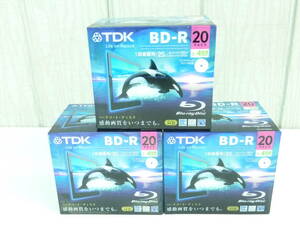 ＴＤＫ　録画用　BD-R BRV25PWB20A 25GB 1回録画用ディスク 20枚パック 3セット（合計60枚セット）未開封新品 