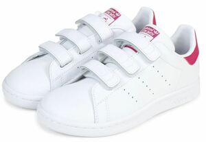 Бесплатная доставка 19 см ● Adidas Originals Stan Smith CF C Adidas Stan Smith White Pink Kids Contakers B32706 Обувь родительская связь