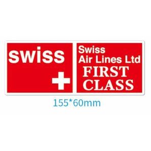 スイスエアー 航空 エアラインステッカーシール ファーストクラス プライオリティ 155*60mm リモワ サムソナイト スーツケースの目印の画像2