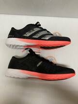 ●お買い得！adidas ランニングシューズ　adizero RC2 Wide　EH3143　ブラック/シルバー/オレンジ　26.0cm 軽くて走りやすい！幅広_画像4