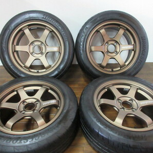 【送料無料・税込み】美品です RAYS VOLK RACING TE37 SONIC 15in7J+35 4穴PCD100 BS ポテンザRE004 195/55R15 国産コンパクトスポーツ系の画像1