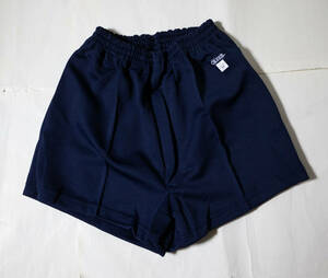  gym uniform * front zipper attaching jersey short bread dark blue LL unused goods prompt decision!