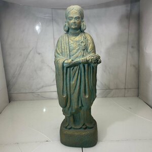 ∞M∞ 【希少】 聖徳太子十六歳孝養像 ブロンズ製 板坂辰治作 中古品 銅像 彫刻 置物 レア 高さ約68.5cm ∞T-230530