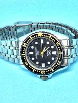 (C41)ブラックフェイス(*'▽')シチズンQQディト（電池交換済み）ダイバーズタイプメンズ腕時計USED（送料全国一律185円）素敵な時計です。_画像6