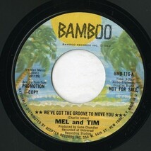 【7inch】試聴　MEL & TIM 　　(BAMBOO 116) WE'VE GOT THE GROOVE TO MOVE YOU / NEVER ON TIME_画像2