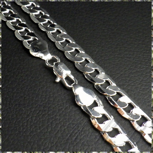 [NECKLACE] 925 Sterling Silver Plated ハイクオリティー 6面カット 喜平チェーン シルバーネックレス 10x500mm (46g) 【送料無料】の画像3
