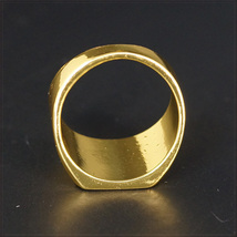 [RING] 18K Gold Plated Square Smooth フラット スクエア スムース 四角形 デザイン 14mm ワイド ゴールド リング 13号_画像6